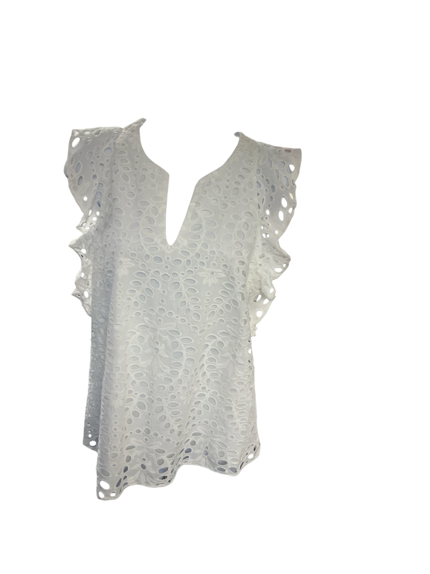 Lily Pulitzer Women's Blouse White Eyelet S