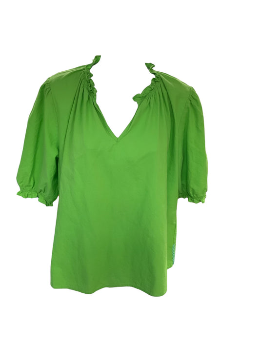 Caryn Lawn Women's Blouse Lime O/S