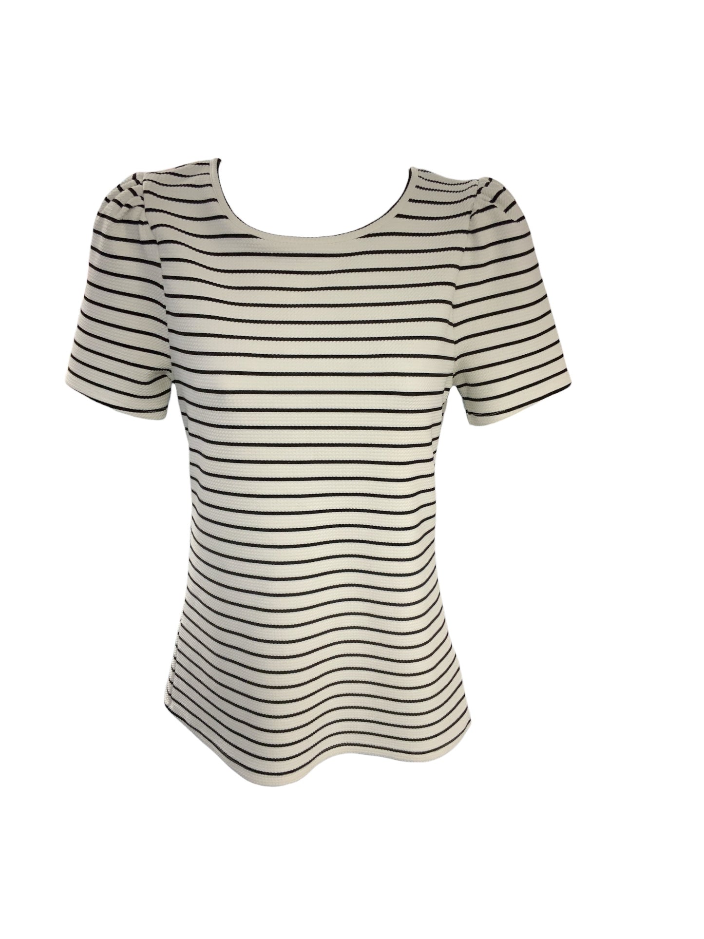 Express Women's Shirt Cream/Black Stripes S