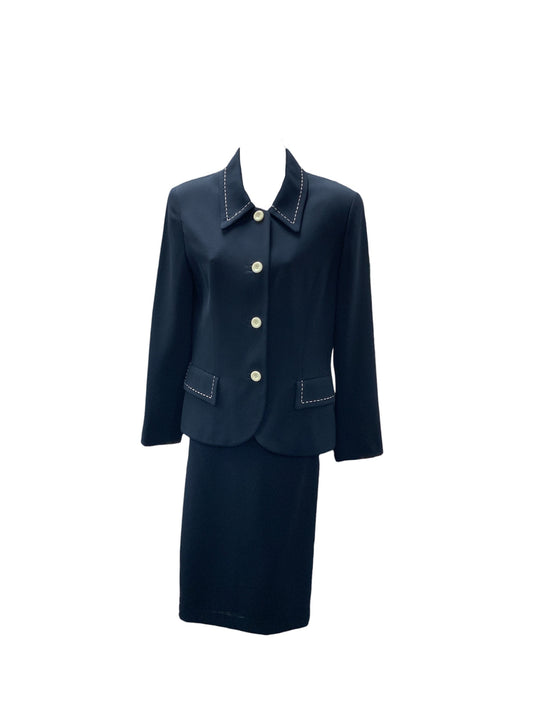 Kasper Women's 2pc Skirt Navy White 8=M