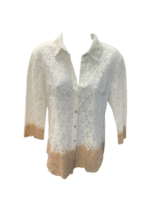 Velvet Women's Button Up Blouse White M