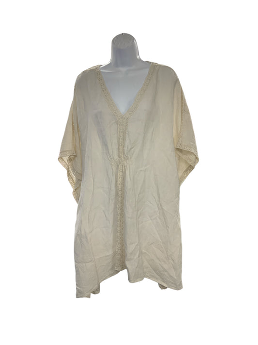 AM Basic Collection Women's Linen Caftan Top Oat XL
