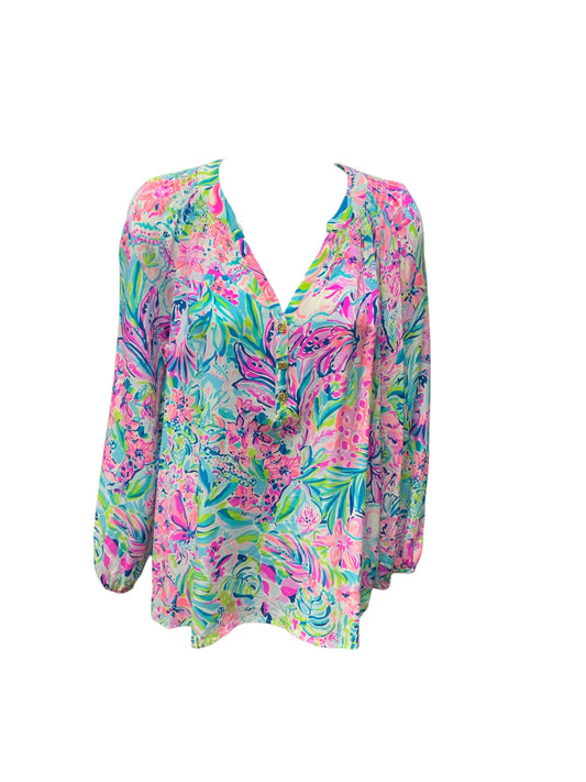 Lilly Pulitzer Women's Silk Blouse Aqua M
