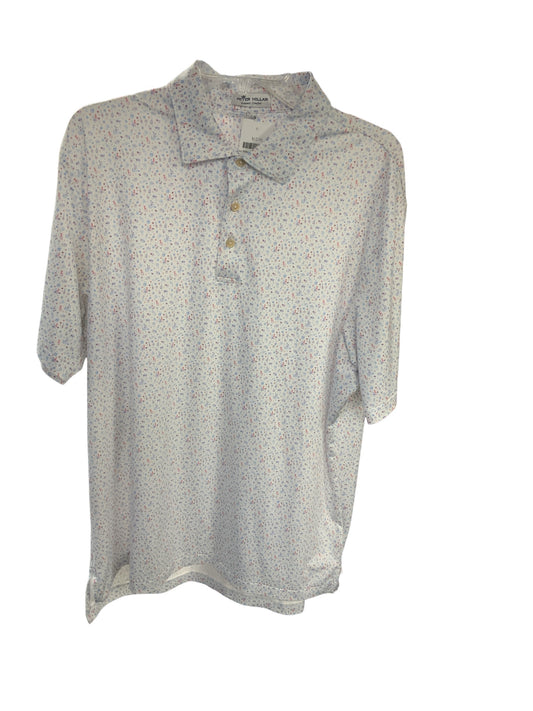 Peter Millar Men's Polo Logo White Multi L
