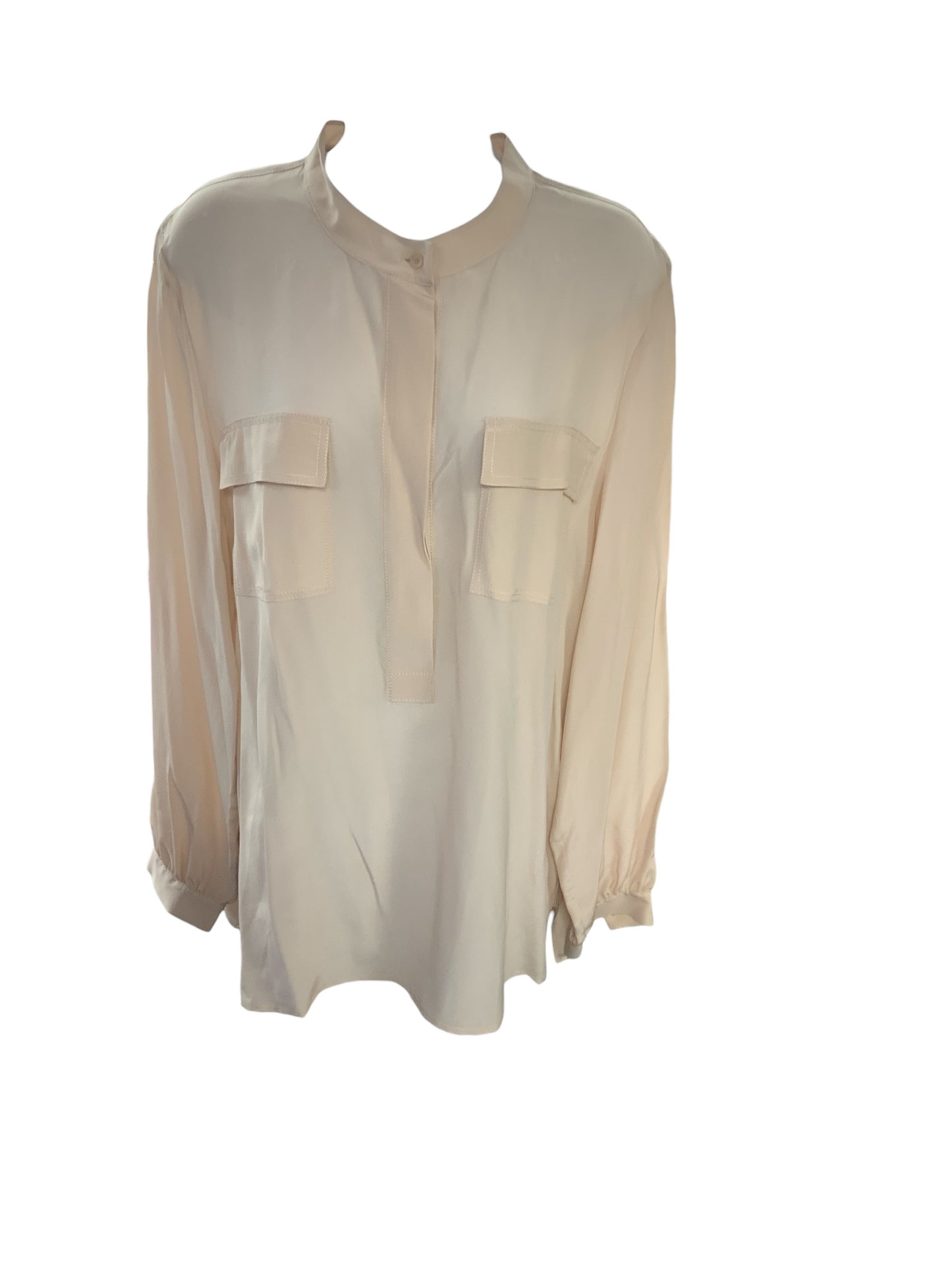 NWT Talbots Women's Silk Blouse Pink L