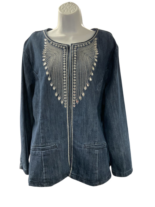 Ashley Stewart Women's Jacket Denim 16/XL