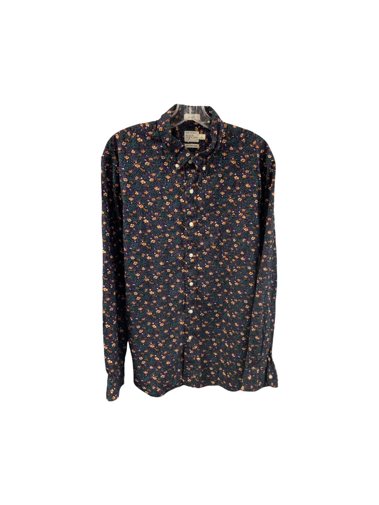 J Crew Men’s Shirt Black Multi Floral L