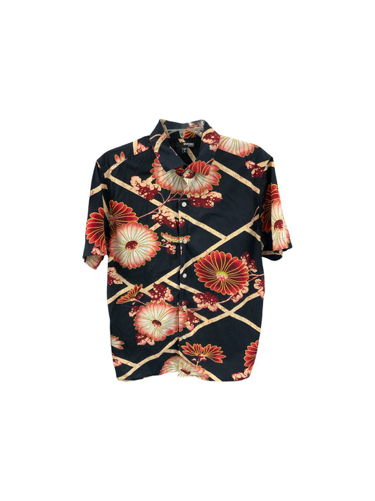 Murano Men’s Shirt Black Red Floral L