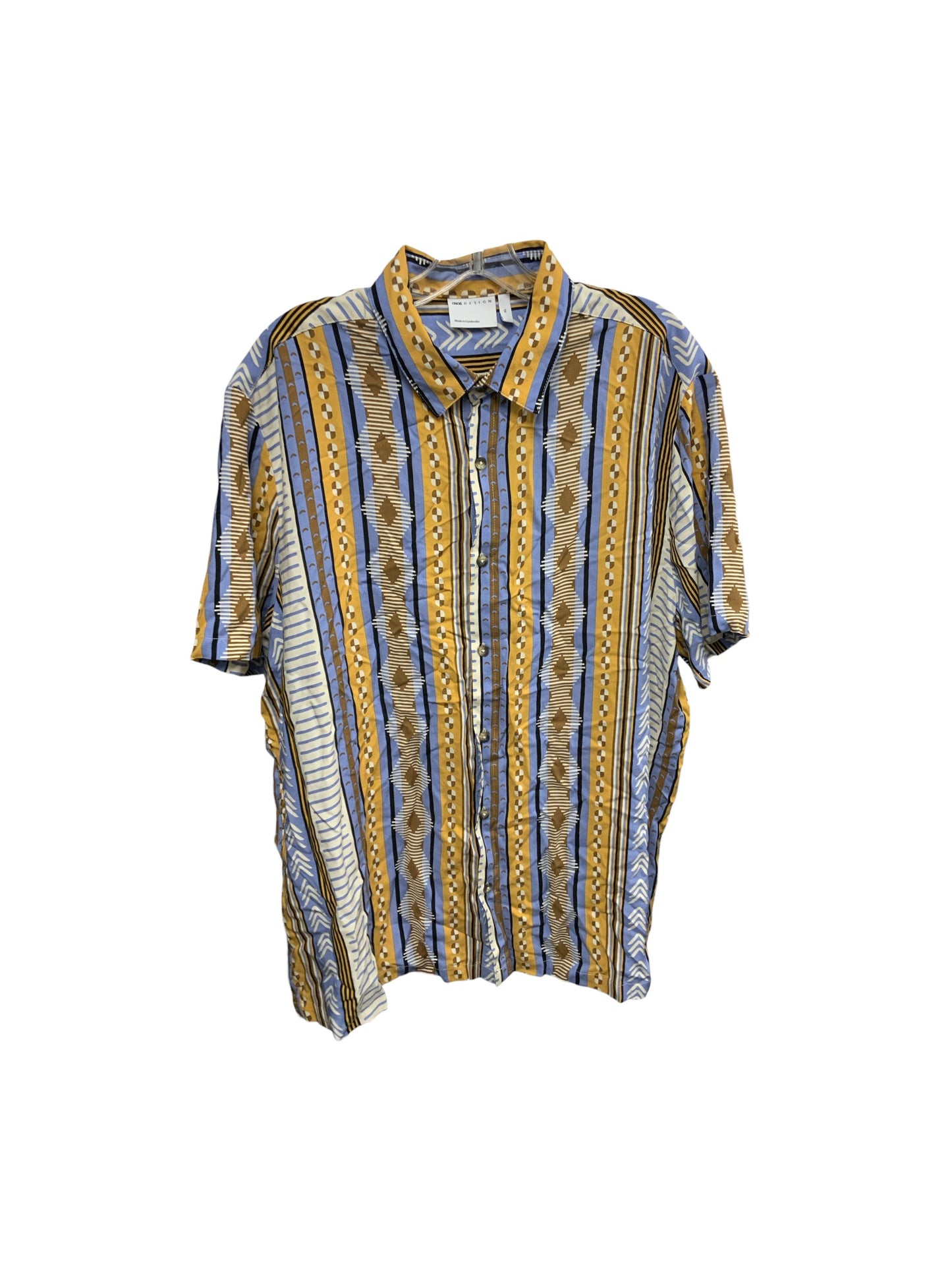 Asos Design Men’s Shirt Yellow Blue XL