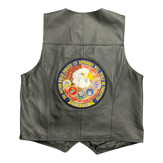 USA Leather Men's Vest Black L