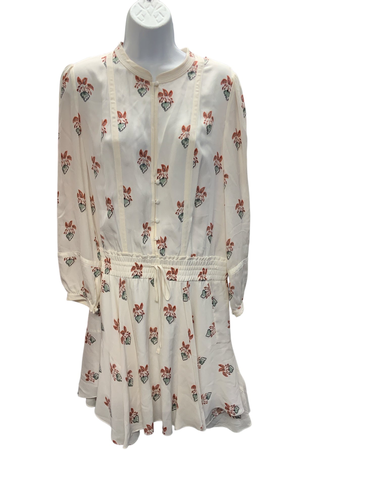 A.L.C. Women's Silk Dress Ivory Floral 10=M