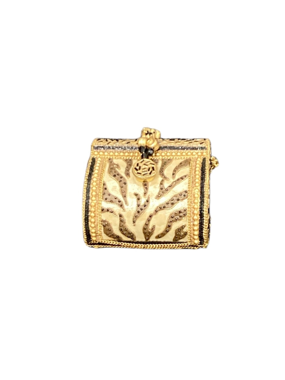 Mary Frances Gold Embroidered Handbag