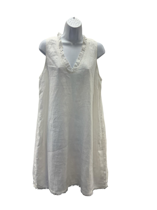 Tommy Bahama Women's Linen Dress White Ruffle XL