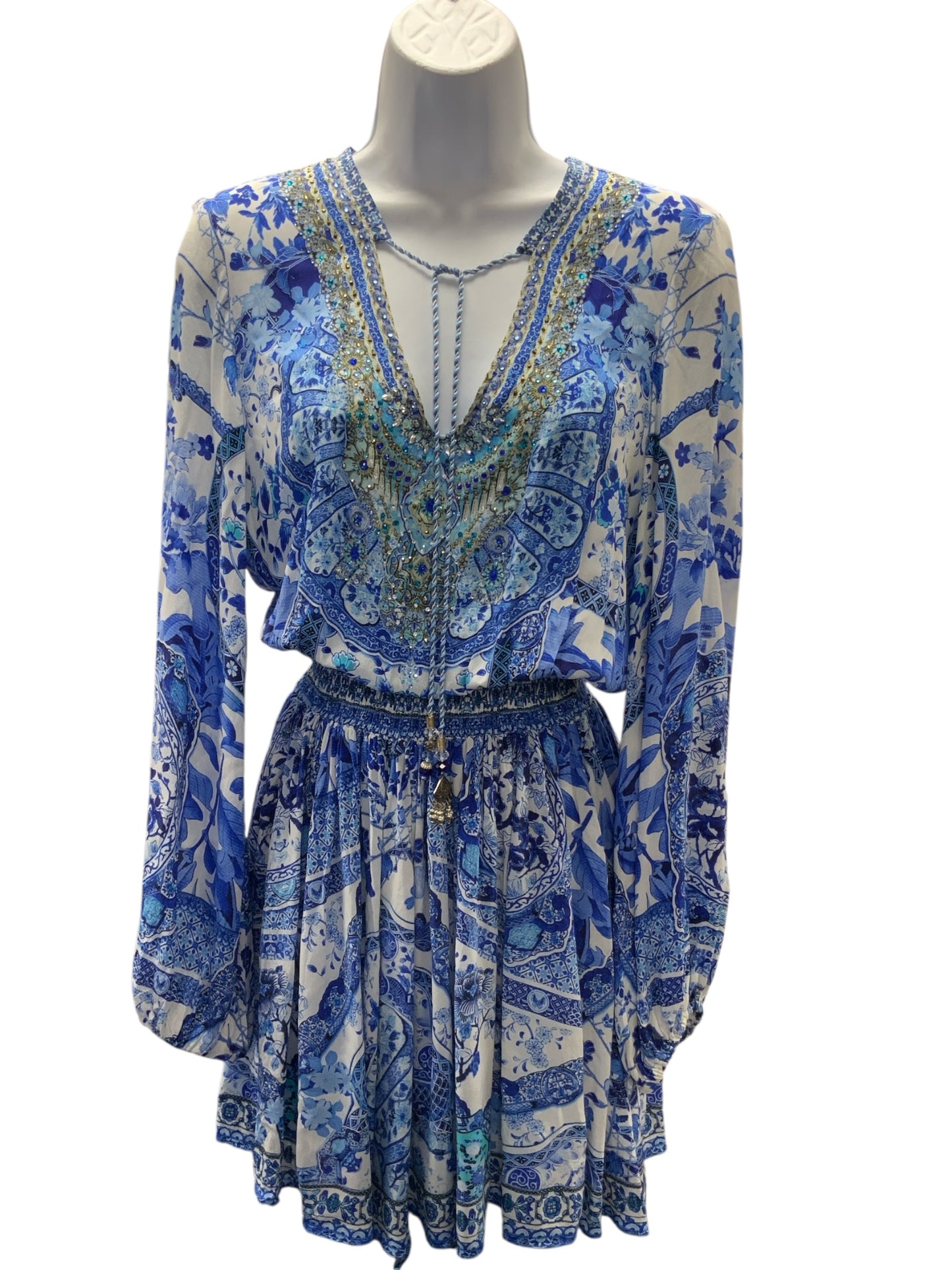 Camilla Women's Silk Dress Blue XS