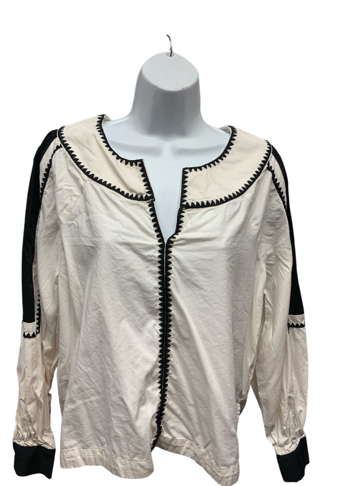 Loft Women's Shirt White Black S
