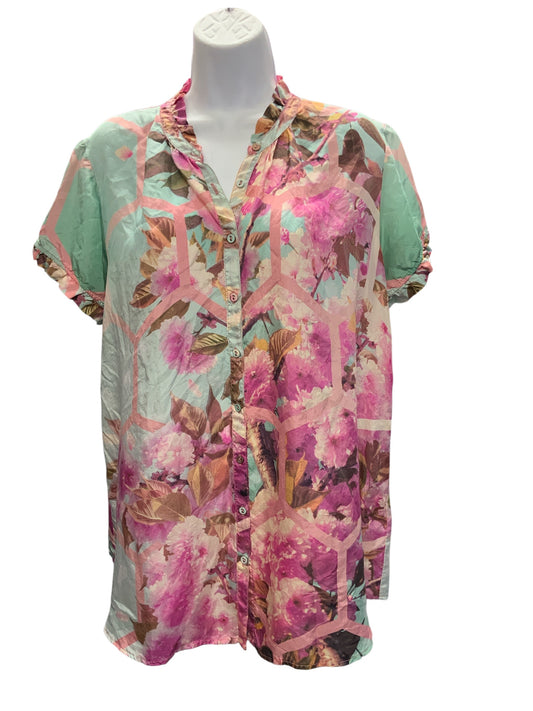 Johnny Was Women's Silk Blouse Mint M