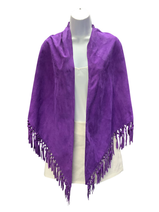 Vera Pelle Women's Suede Poncho Purple O/S