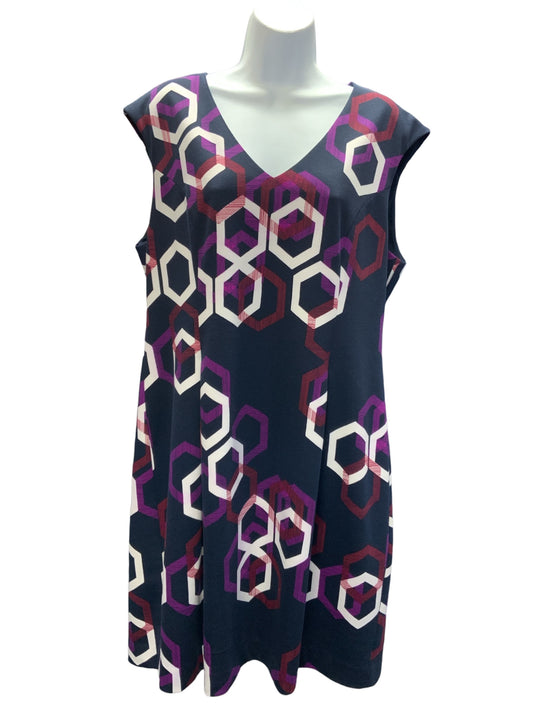 NWT Trina Trina Turk Women's Dress Navy Multi 14=L