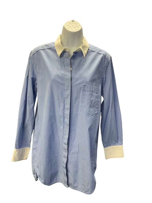 Theory Women's Shirt/Tunic Blue Stripe L