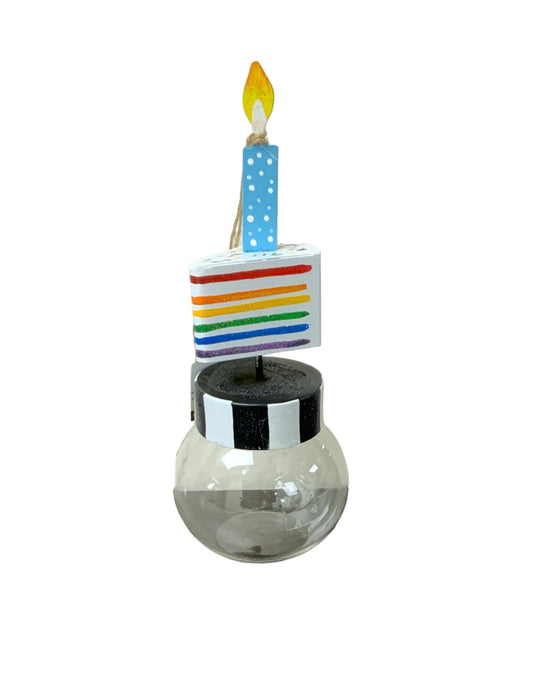 NWT RoundTop Birthday Cake Jar Bubble