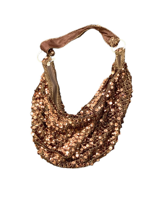 Brown Sequined Handbag