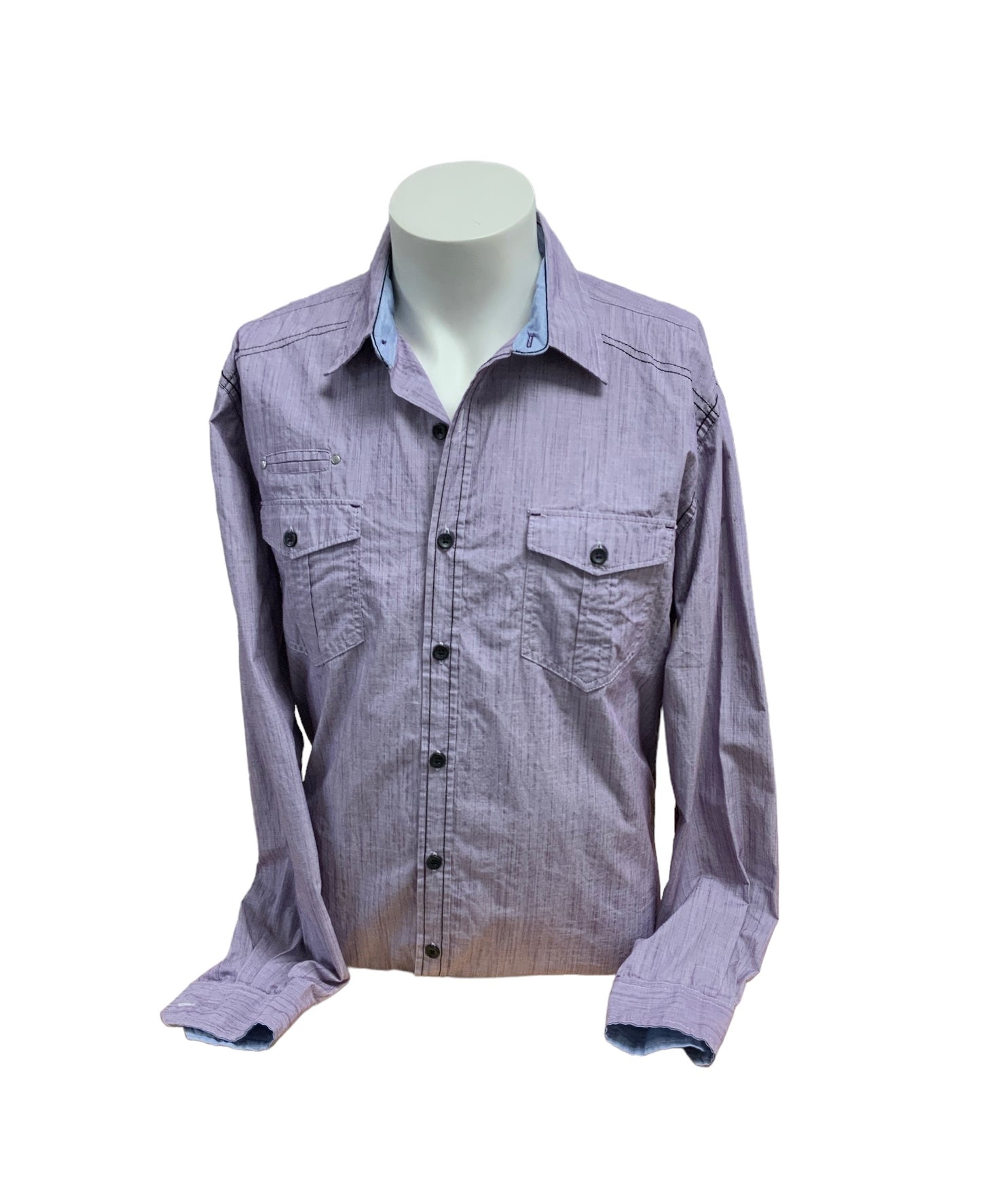 Tranquility Mayhem Men's Purple Button Down L