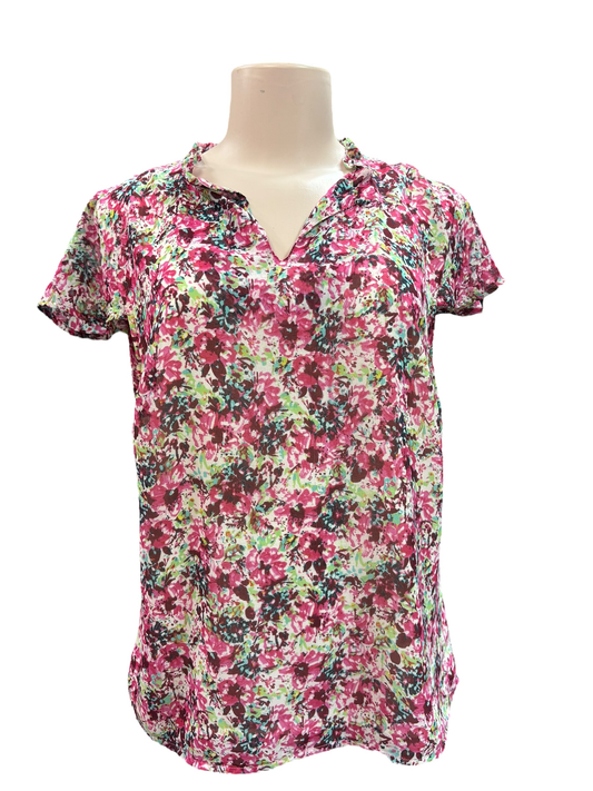 Coldwater Creek Womens Blouse Pink Floral Size 10-12