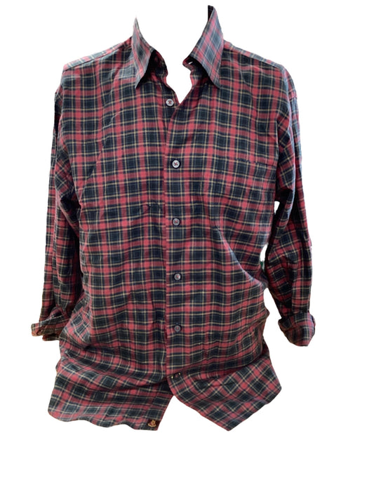 Robert Talbott Men’s Red Plaid Shirt M