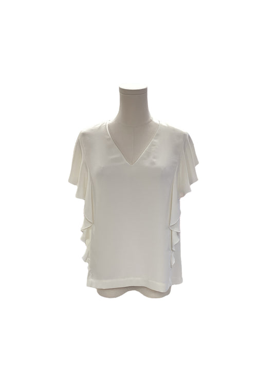 NWT Elizabeth & James Women's Blouse Ivory Ruffle S
