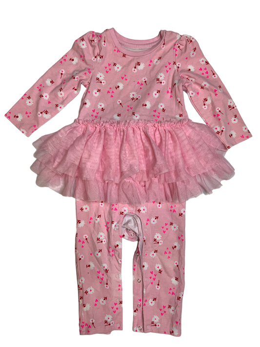 Baby Cat & Jack Girls Pink Dress Onesie Size 18 M