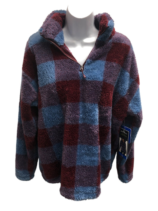NWT Eddie Bauer Women's Zip Fleece Blue L
