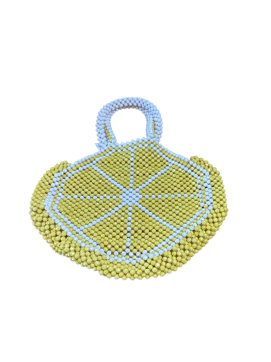 Yellow Beaded Lemon Bag