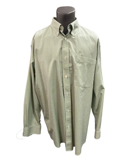 Orvis Mens Long Sleeve Button Down Shirt Green Plaid Size XL