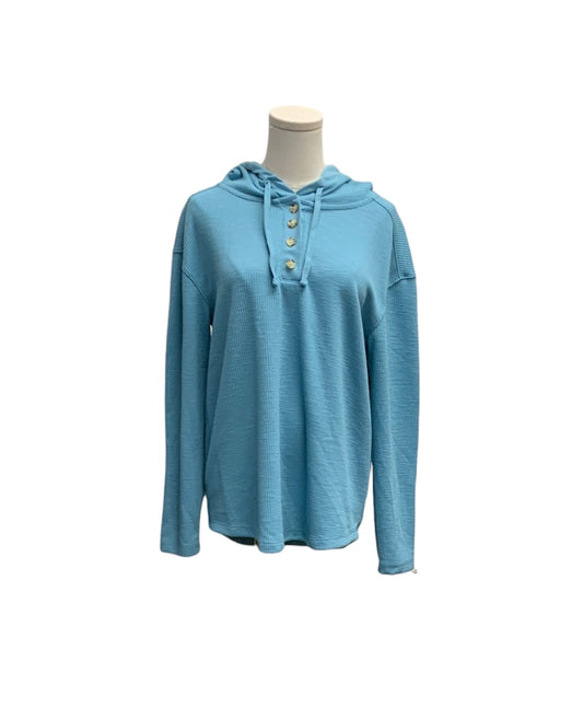 Time and Tru Women's Hoodie Top Aqua M