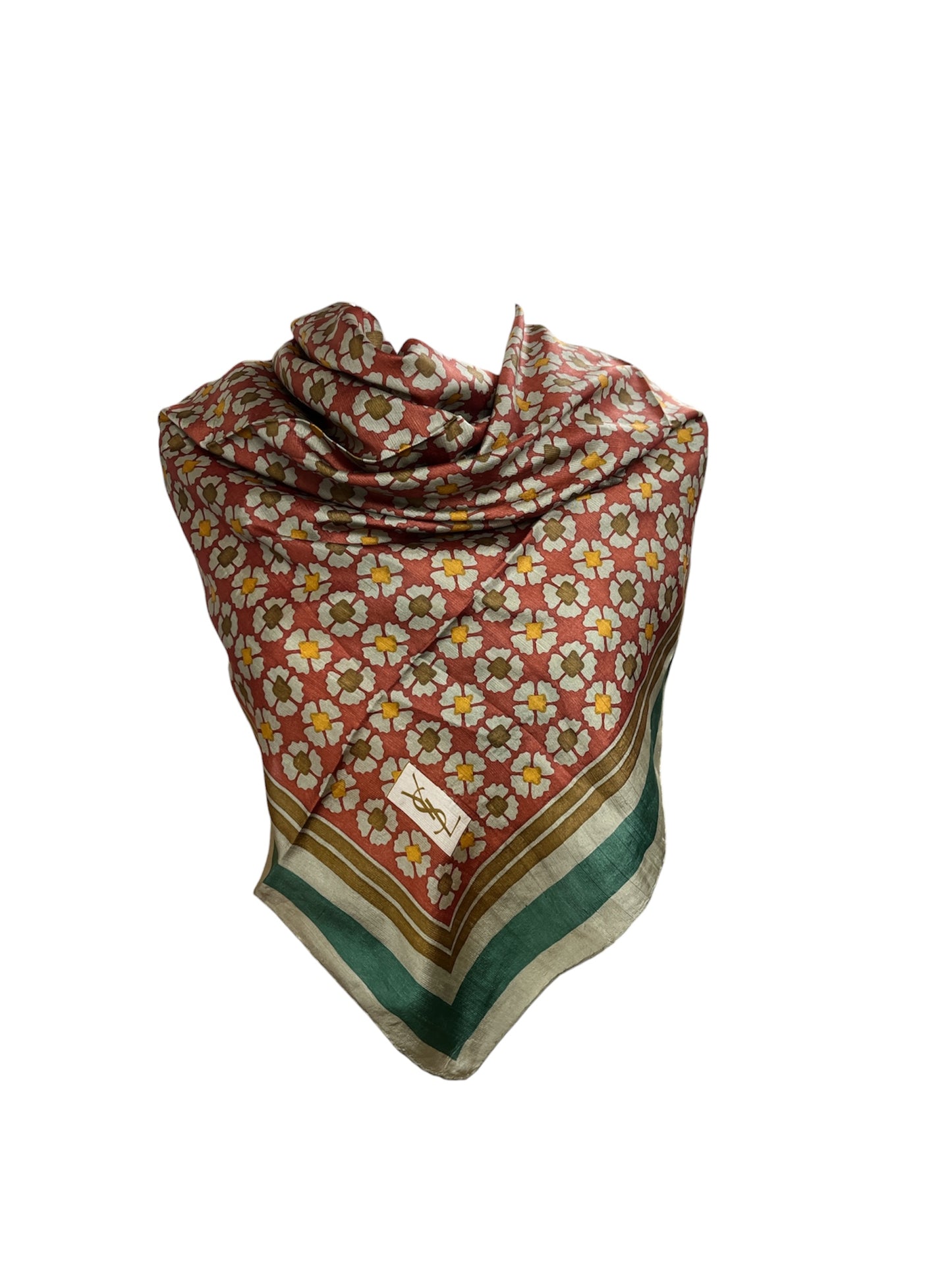 YSL Women's Scarf Green 33"x33"