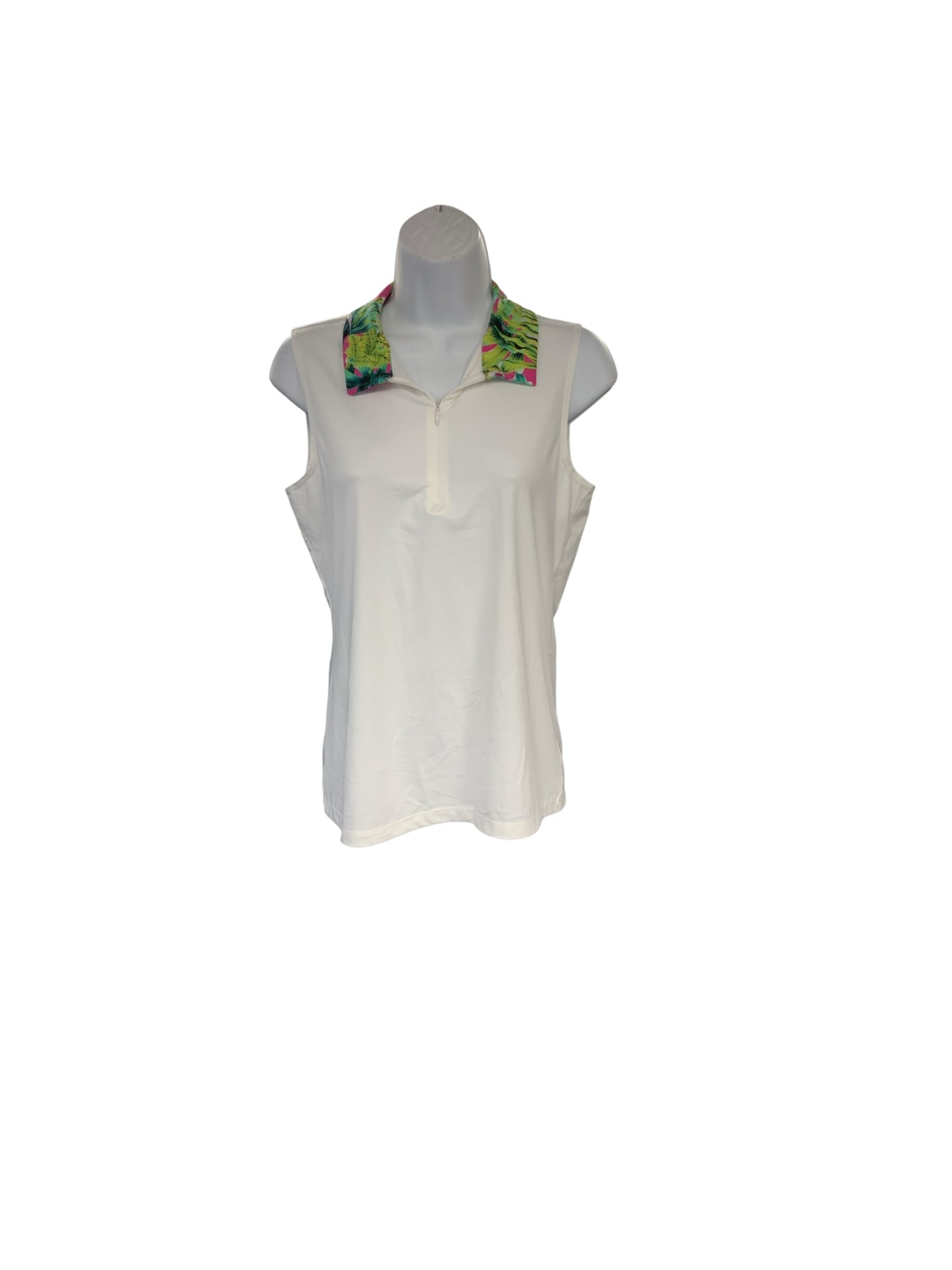 Tommy Bahama Women's 1/2 Zip Golf White/Pink M