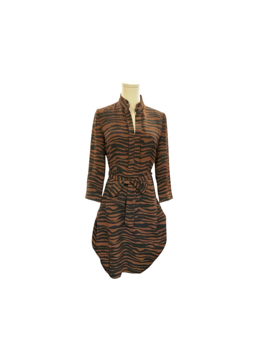 Hobbs Women's Dress Zebra Brown 4=S