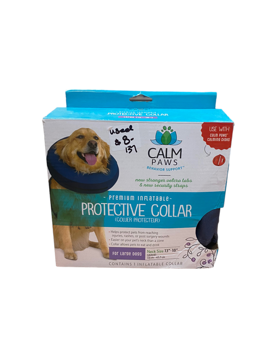 Calm Paws Premium Inflatable Protective Collar Blue Size Large (13"-18")