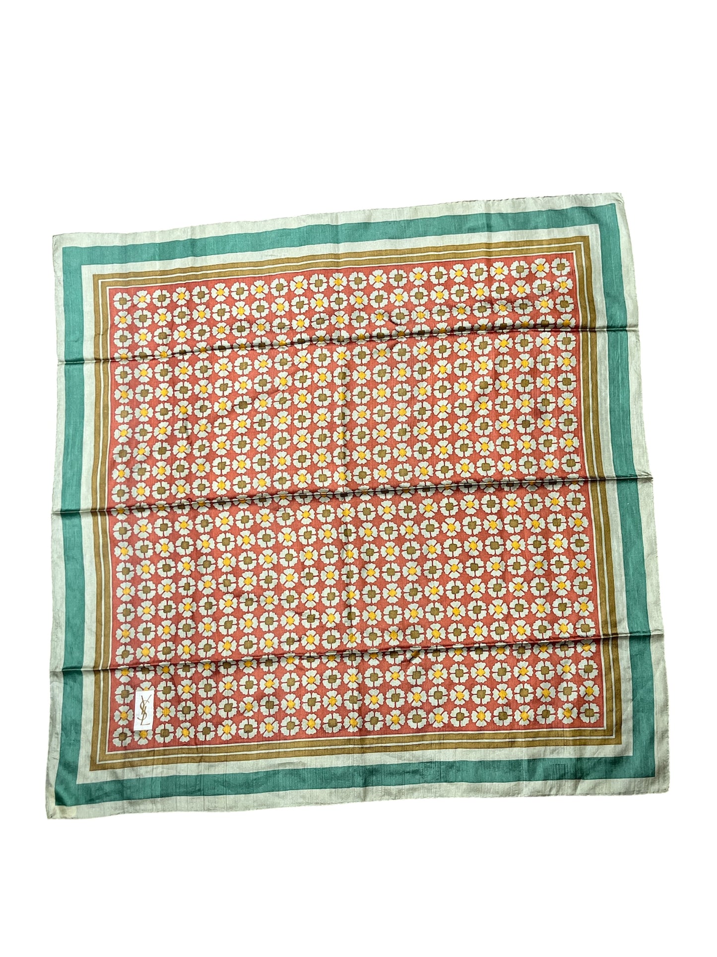 YSL Women's Scarf Green 33"x33"