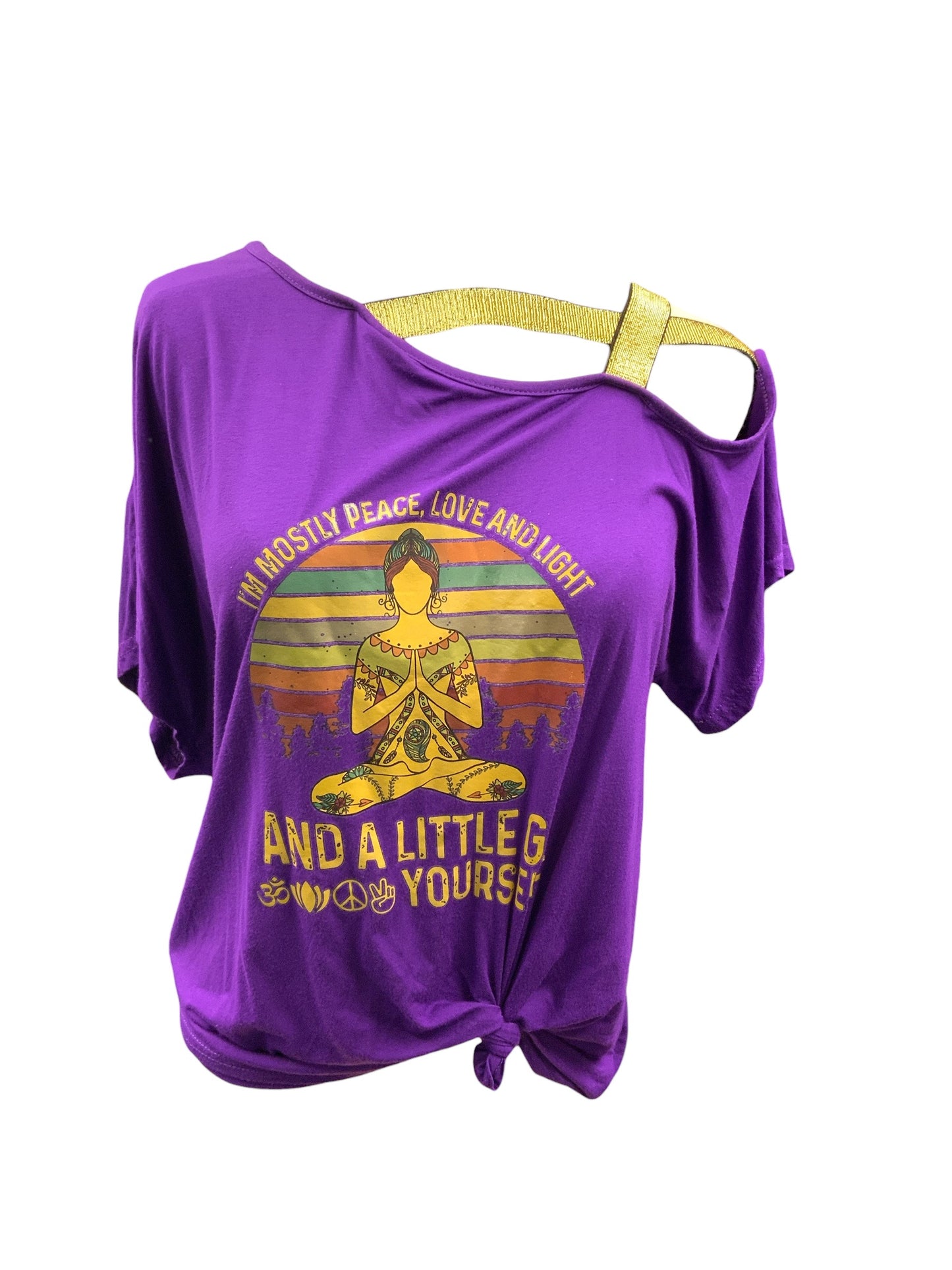 Women's Top Screen Peace Purple M