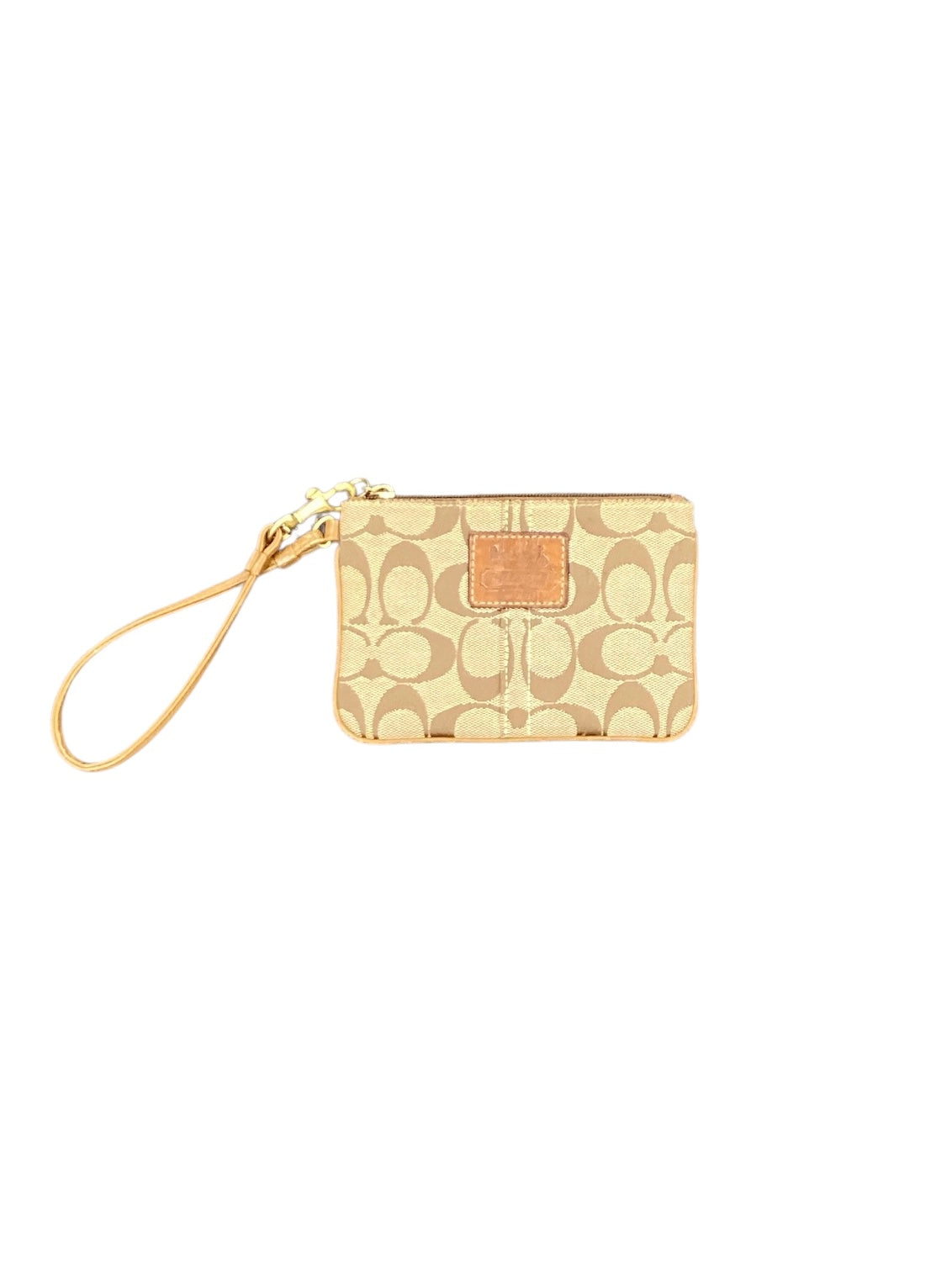 Coach Brown Logo Wristlet