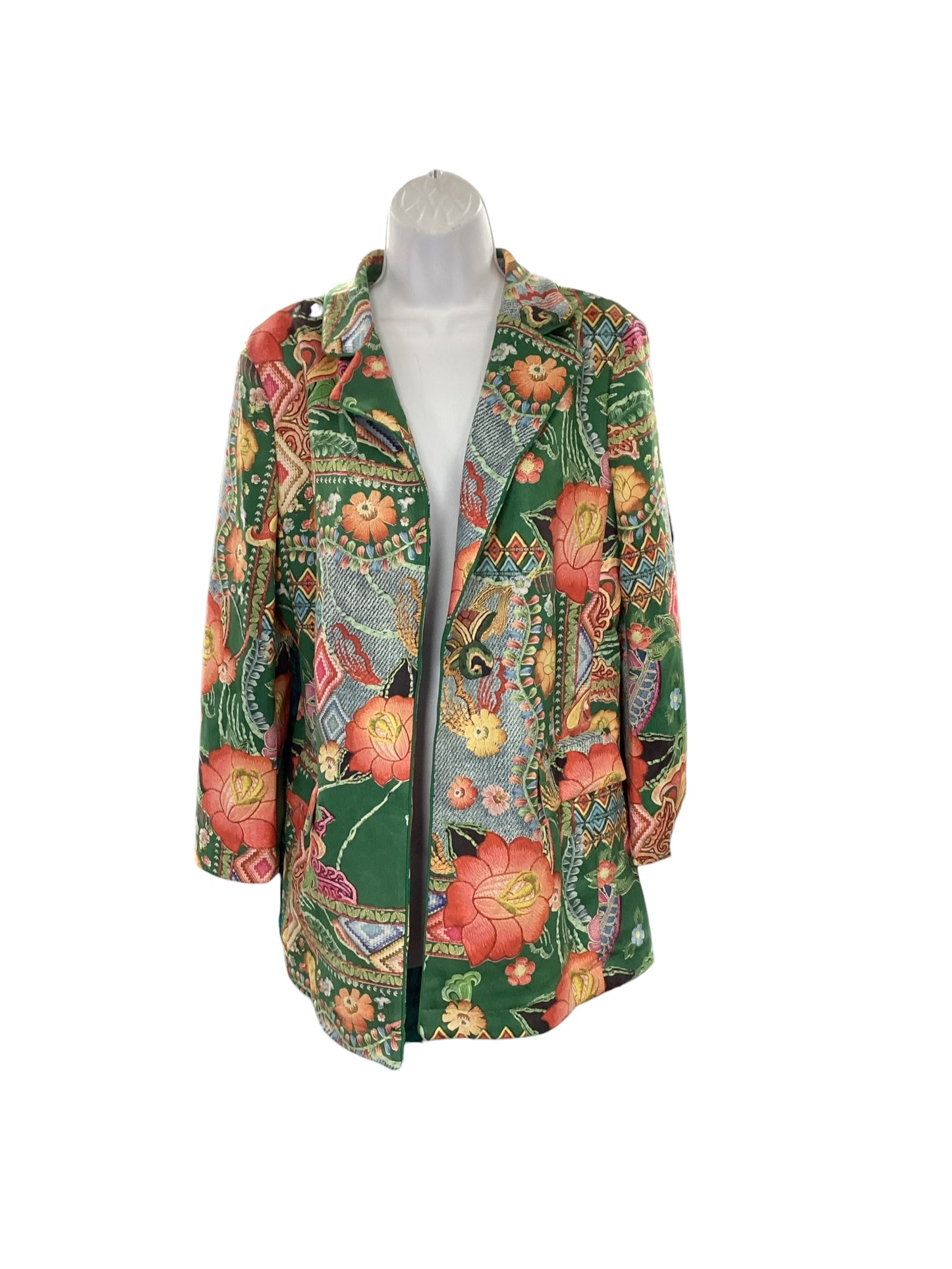 Jayley Women's Coat Green Floral M