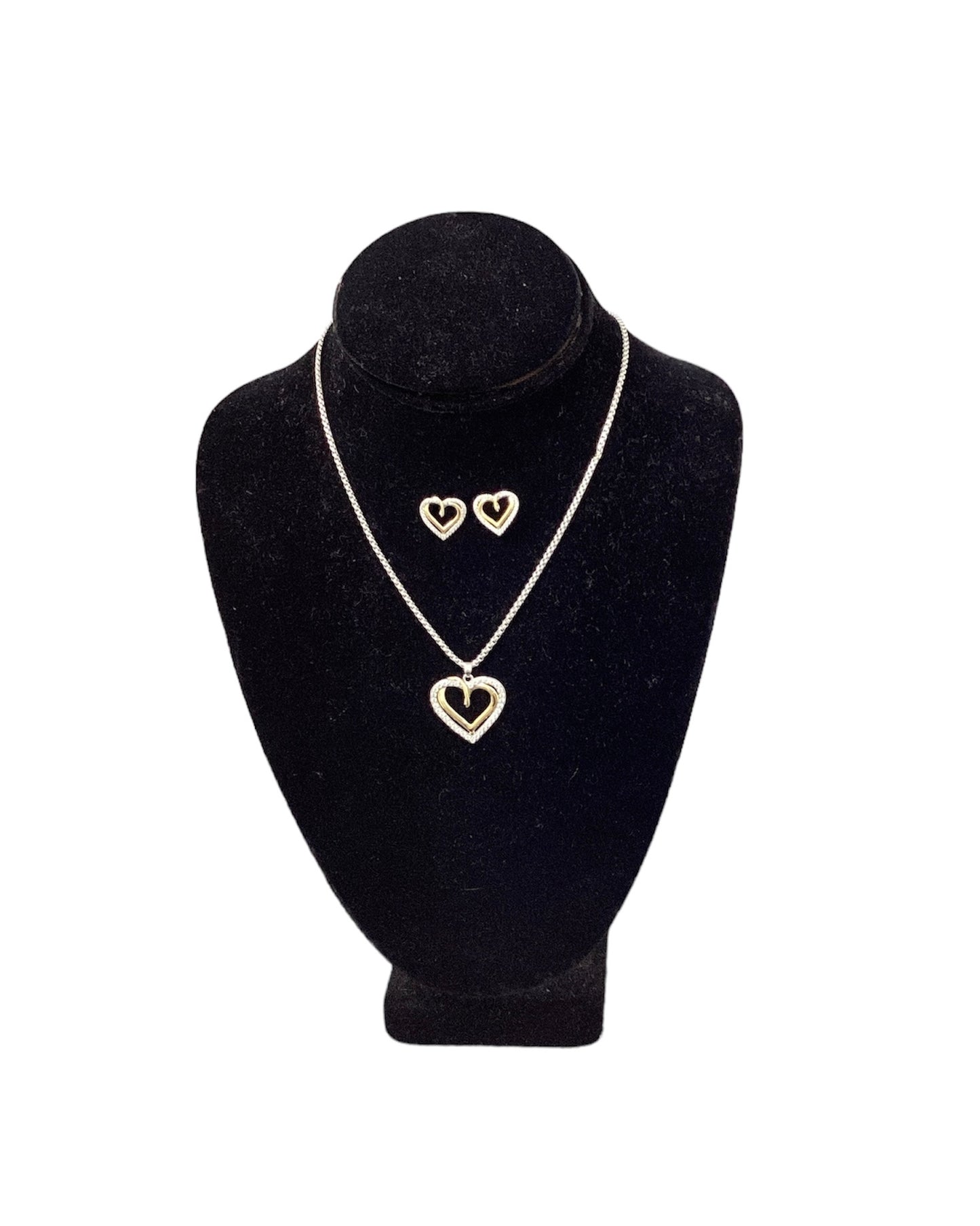 Fine C. Zirconia Heart Shaped Earring/Necklace Set