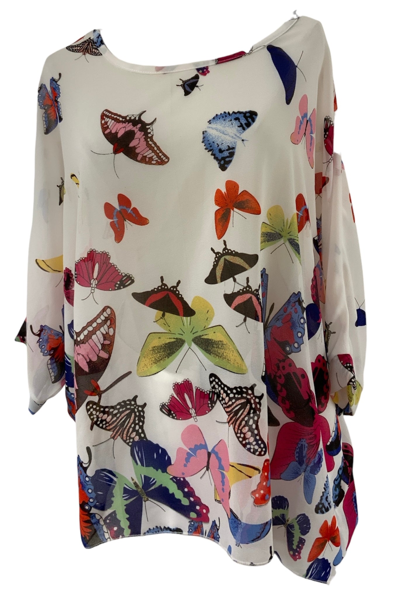 Women’s White Butterfly Top 3x