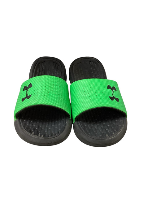 Under Armour Boys Slides Black/Green 6