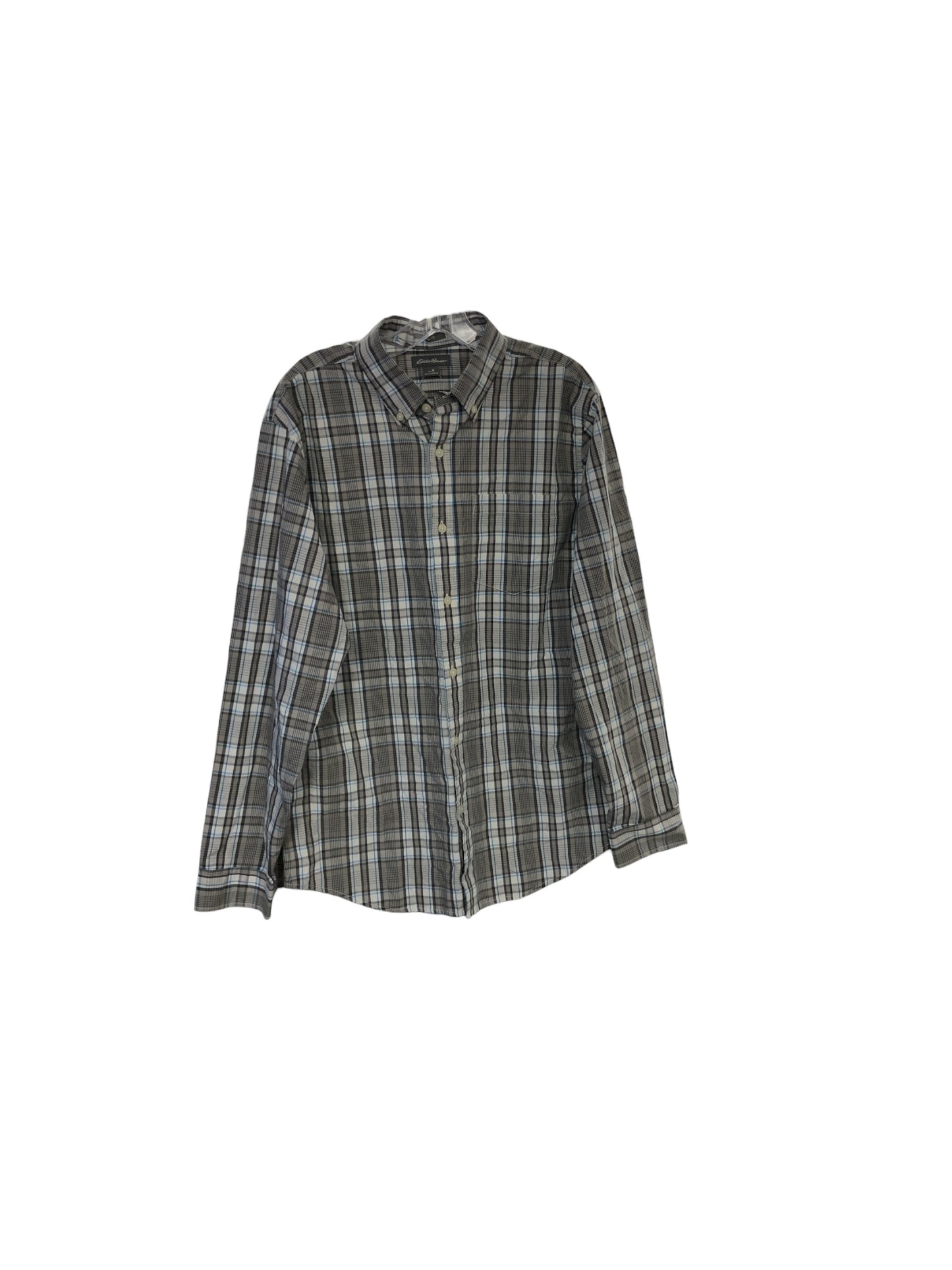 NWT Eddie Bauer Men's Shirt Gray Plaid M