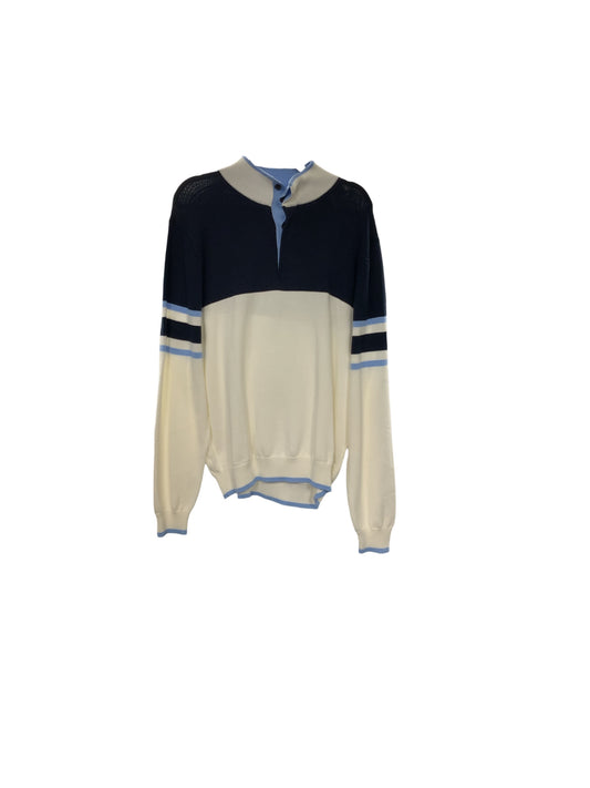 Brooks Brothers Men's Sweater Blue/White L