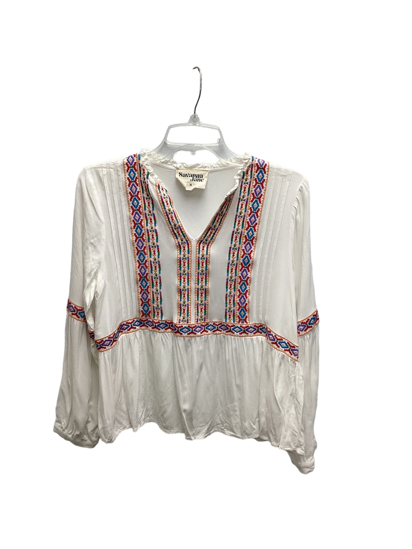 Savannah Jane Womens Top white M