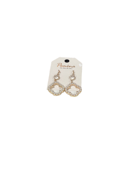 Pomina Gold Pearl Clover Earings