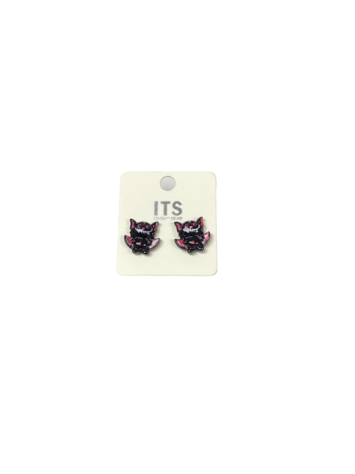 ITS Black Halloween Bat Earings